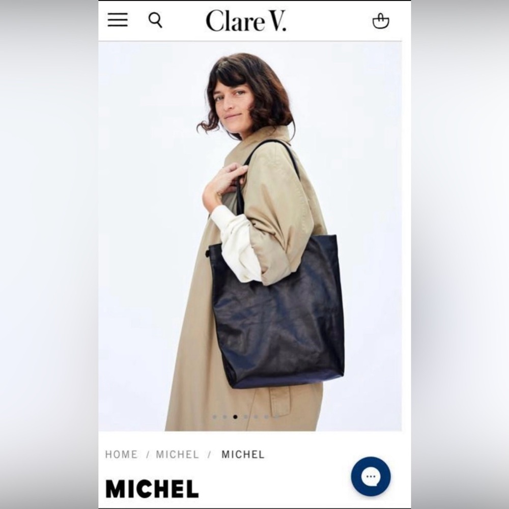 Clare V - Really good condition black leather tote.